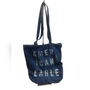 American Eagle Outfitters Distressed Denim Tote Shopper Bag GUC